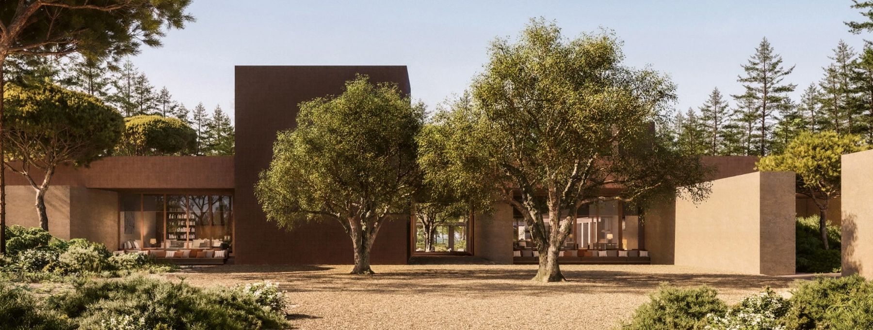Referencia: patio con encinos